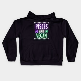 Pisces and Vegan Retro Style Neon Kids Hoodie